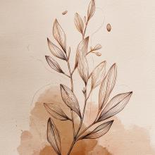 Een serene, abstracte geometrische print